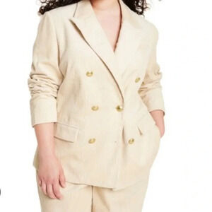 Rowing Blazers Corduroy Jacket Double Breasted 2XL XXL Target Cream Ivory